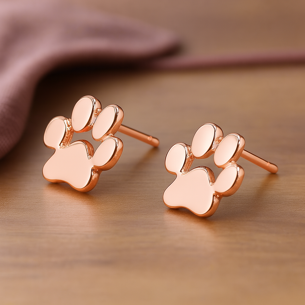 Hypoallergenic Paw Silver Earrings