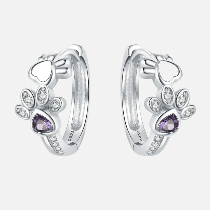 Paw Huggie Earrings in 925 Sterling Silver