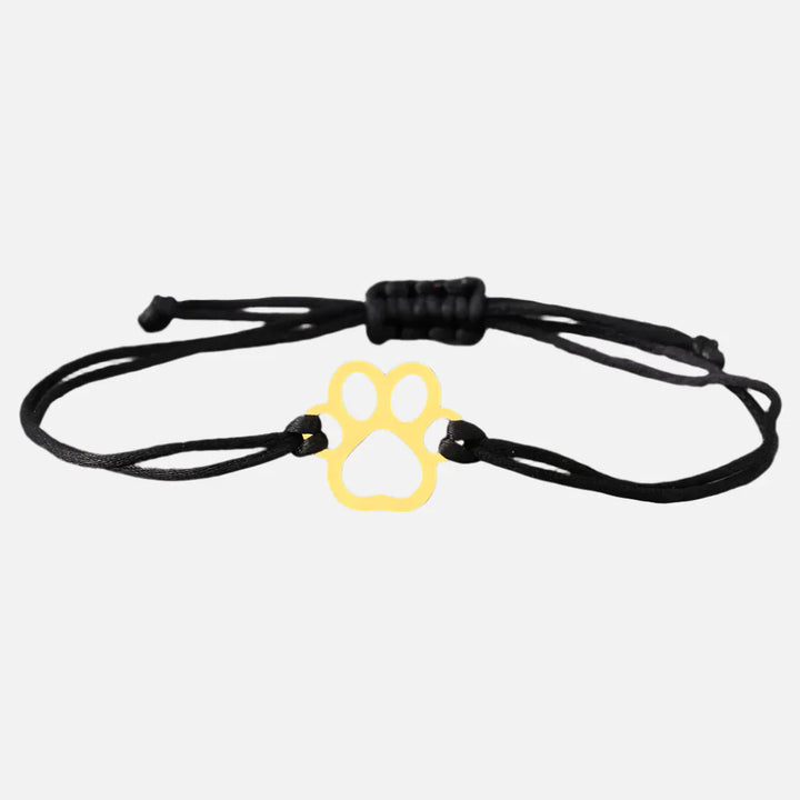 Paw Cord Bracelet Adjustable Black and Red Design