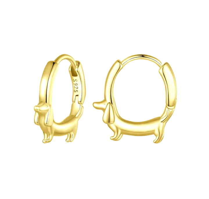 Precious Dachshund Hoops Earring