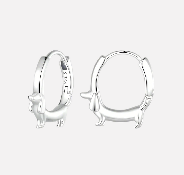 Precious Dachshund Hoops Earring