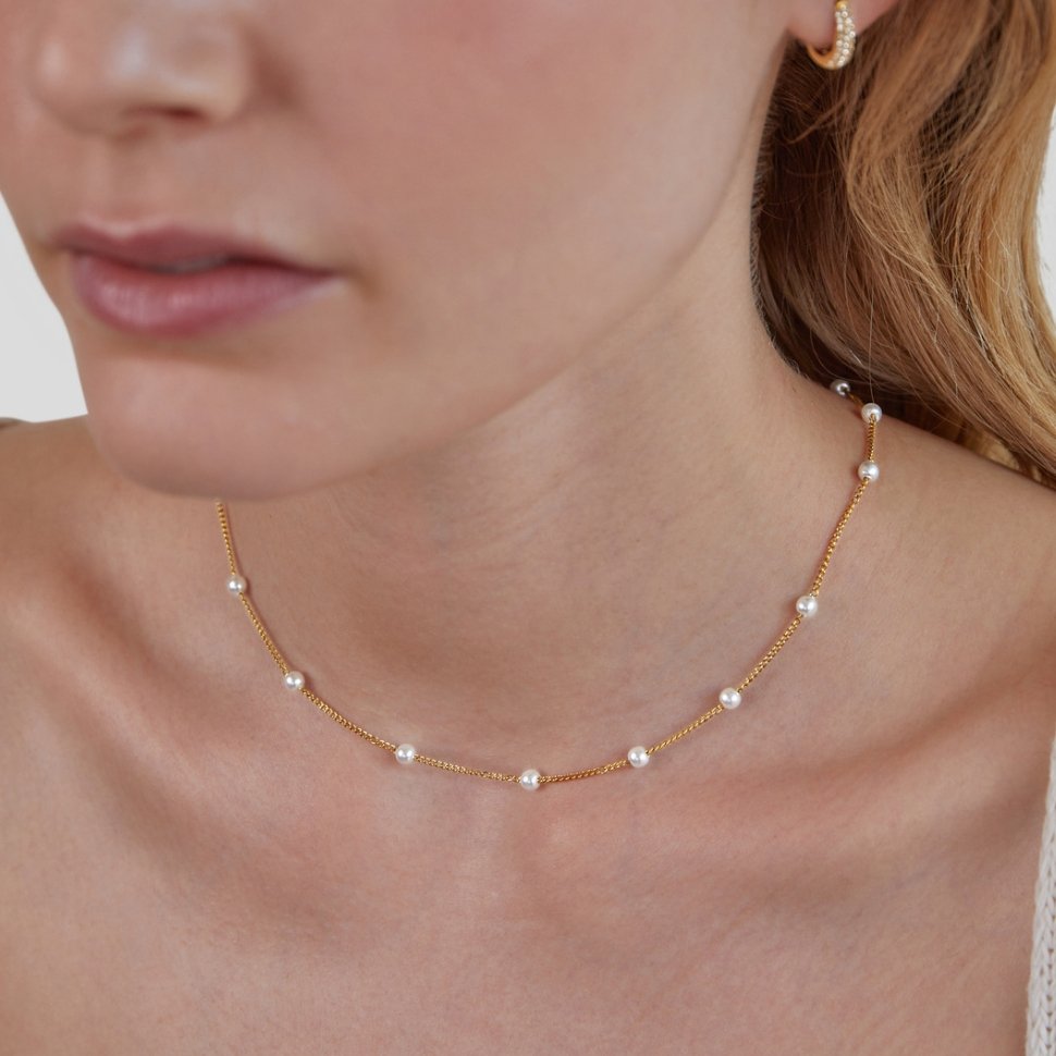 Pearl Necklace | Gold